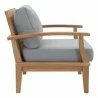 Modway Marina 4 Piece Outdoor Patio Teak Set in Natural Gray - Armchair - Side Angle - Modway Marina 4 Piece Outdoor Patio Teak Set in Natural Gray - Armchair - Side Angle