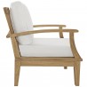 Modway Marina 4 Piece Outdoor Patio Teak Set in Natural White - Armchair - Side Angle