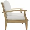 Modway Marina 4 Piece Outdoor Patio Teak Set in Natural White - Armchair - Side Angle - Modway Marina 4 Piece Outdoor Patio Teak Set in Natural White - Armchair - Side Angle