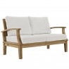 Modway Marina 4 Piece Outdoor Patio Teak Set in Natural White - Sofa - Front Side Angle
