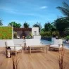 Modway Marina 4 Piece Outdoor Patio Teak Set in Natural White - Lifestyle - Modway Marina 4 Piece Outdoor Patio Teak Set in Natural White - Lifestyle