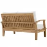 Modway Marina 3 Piece Outdoor Patio Teak Set - Natural White - Sofa Back Angled - Modway Marina 3 Piece Outdoor Patio Teak Set - Natural White - Sofa Back Angled