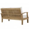 Modway Marina 3 Piece Outdoor Patio Teak Set in Natural White - Sofa in Back Side Angle