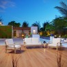 Modway Marina 3 Piece Outdoor Patio Teak Set in Natural White - Lifestyle