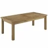 Modway Marina 5 Piece Outdoor Patio Teak Set - Natural White - Table in Front Side Angle - Modway Marina 5 Piece Outdoor Patio Teak Set - Natural White - Table in Front Side Angle