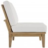 Modway Marina 8 Piece Outdoor Patio Teak Set in Natural White - Armless Chair in Side Angle