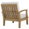 Modway Marina 8 Piece Outdoor Patio Teak Set in Natural White - Right-Arm Chair in Back  Side Angle