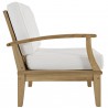 Modway Marina 7 Piece Outdoor Patio Teak Set in Natural White - Left-Arm Sofa in Side Angle