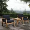 Modway Marina 3 Piece Outdoor Patio Teak Set - Natural Navy - Lifestyle - Modway Marina 3 Piece Outdoor Patio Teak Set - Natural Navy - Lifestyle