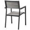 Modway Maine Dining Outdoor Patio Armchair in Brown Gray - Back Side Angle