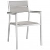 Modway Maine Dining Outdoor Patio Armchair in White Light Gray - Front Side Angle