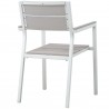Modway Maine Dining Outdoor Patio Armchair in White Light Gray - Back Side Angle