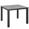 Modway Maine 40" Outdoor Patio Dining Table in Brown Gray - Front Side Angle