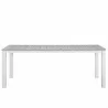 Modway Maine 80" Outdoor Patio Dining Table in White Light Gray - Front Angle - Modway Maine 80" Outdoor Patio Dining Table in White Light Gray - Front Angle