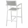 Modway Maine Outdoor Patio Bar Stool in White Light Gray - Back Side Angle - Modway Maine Outdoor Patio Bar Stool in White Light Gray - Back Side Angle