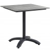 Modway Maine 28" Outdoor Patio Dining Table in Brown Gray - Front Side Angle