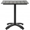 Modway Maine 28" Outdoor Patio Dining Table in Brown Gray - Front Angle