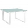 Modway Fortuna Outdoor Patio Side Table in White - Front Side Angle