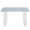 Modway Fortuna Outdoor Patio Side Table in White - Front Angle