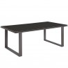 Modway Fortuna Outdoor Patio Coffee Table in Brown - Front Side Angle