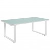 Modway Fortuna Outdoor Patio Coffee Table in White - Front Side Angle