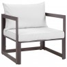 Modway Fortuna Outdoor Patio Armchair in Brown Gray - Front Side Angle