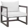 Modway Fortuna Outdoor Patio Armchair in Brown Gray - Front Side Angle - Modway Fortuna Outdoor Patio Armchair in Brown Gray - Front Side Angle