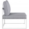 Modway Fortuna Armless Outdoor Patio Chair - White Gray - Side Angle