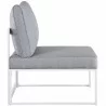 Modway Fortuna Armless Outdoor Patio Chair - White Gray - Side Angle - Modway Fortuna Armless Outdoor Patio Chair - White Gray - Side Angle