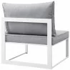 Modway Fortuna Armless Outdoor Patio Chair - White Gray - Back Side Angle - Modway Fortuna Armless Outdoor Patio Chair - White Gray - Back Side Angle