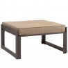 Modway Fortuna Outdoor Patio Ottoman in Brown Mocha - Front Side Angle