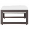 Modway Fortuna Outdoor Patio Ottoman in Brown White - Front Angle