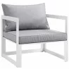 Modway Fortuna 9 Piece Outdoor Patio Sectional Sofa Set - White Gray - Armchair in Front Side Angle - Modway Fortuna 9 Piece Outdoor Patio Sectional Sofa Set - White Gray - Armchair in Front Side Angle