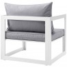 Modway Fortuna 9 Piece Outdoor Patio Sectional Sofa Set - White Gray - Armchair in Back Side Angle