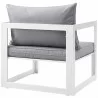 Modway Fortuna 9 Piece Outdoor Patio Sectional Sofa Set - White Gray - Armchair in Back Side Angle - Modway Fortuna 9 Piece Outdoor Patio Sectional Sofa Set - White Gray - Armchair in Back Side Angle