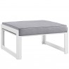 Modway Fortuna 9 Piece Outdoor Patio Sectional Sofa Set - White Gray - Ottoman in Front Side Angle