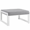 Modway Fortuna 9 Piece Outdoor Patio Sectional Sofa Set - White Gray - Ottoman in Front Side Angle - Modway Fortuna 9 Piece Outdoor Patio Sectional Sofa Set - White Gray - Ottoman in Front Side Angle