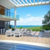 Modway Fortuna 10 Piece Outdoor Patio Sectional Sofa Set - White Gray - Lifestyle