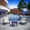 Modway Fortuna 3 Piece Outdoor Patio Sectional Sofa Set in Brown White - Lifestyle