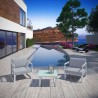 Modway Fortuna 3 Piece Outdoor Patio Sectional Sofa Set in White Gray - Lifestyle