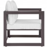 Modway Fortuna 6 Piece Outdoor Patio Sectional Sofa Set - Brown White - Armchair in Side Angle