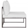 Modway Fortuna 8 Piece Outdoor Patio Sectional Sofa Set in Brown White - Armless Chair in Side Angle