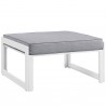 Modway Fortuna 8 Piece Outdoor Patio Sectional Sofa Set in White Gray - Ottoman in Front Side Angle