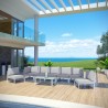 Modway Fortuna 8 Piece Outdoor Patio Sectional Sofa Set - White Gray - Lifestyle