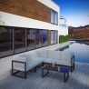 Modway Fortuna 6 Piece Outdoor Patio Sectional Sofa Set in Brown White - Lifestyle