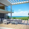 Modway Fortuna 7 Piece Outdoor Patio Sectional Sofa Set - White Gray - Lifestyle