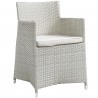 Modway Junction Armchair Outdoor Patio Wicker in Gray White - Set of Two - Front Side Angle