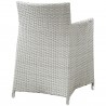 Modway Junction Armchair Outdoor Patio Wicker in Gray White - Set of Two - Back Side Angle