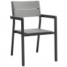 Modway Maine Dining Armchair Outdoor Patio in Brown Gray - Set of Two - Front Side Angle