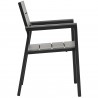 Modway Maine Dining Armchair Outdoor Patio in Brown Gray - Set of Two - Side Angle